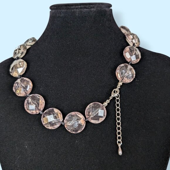 Vintage Faceted Crystal & Lucite Bead Necklace - Picture 5 of 7